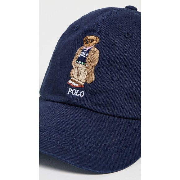 Polo Ralph Lauren Classic Twill Novelty Bear Sport Cap in Newport Navy One Size - Picture 2 of 12